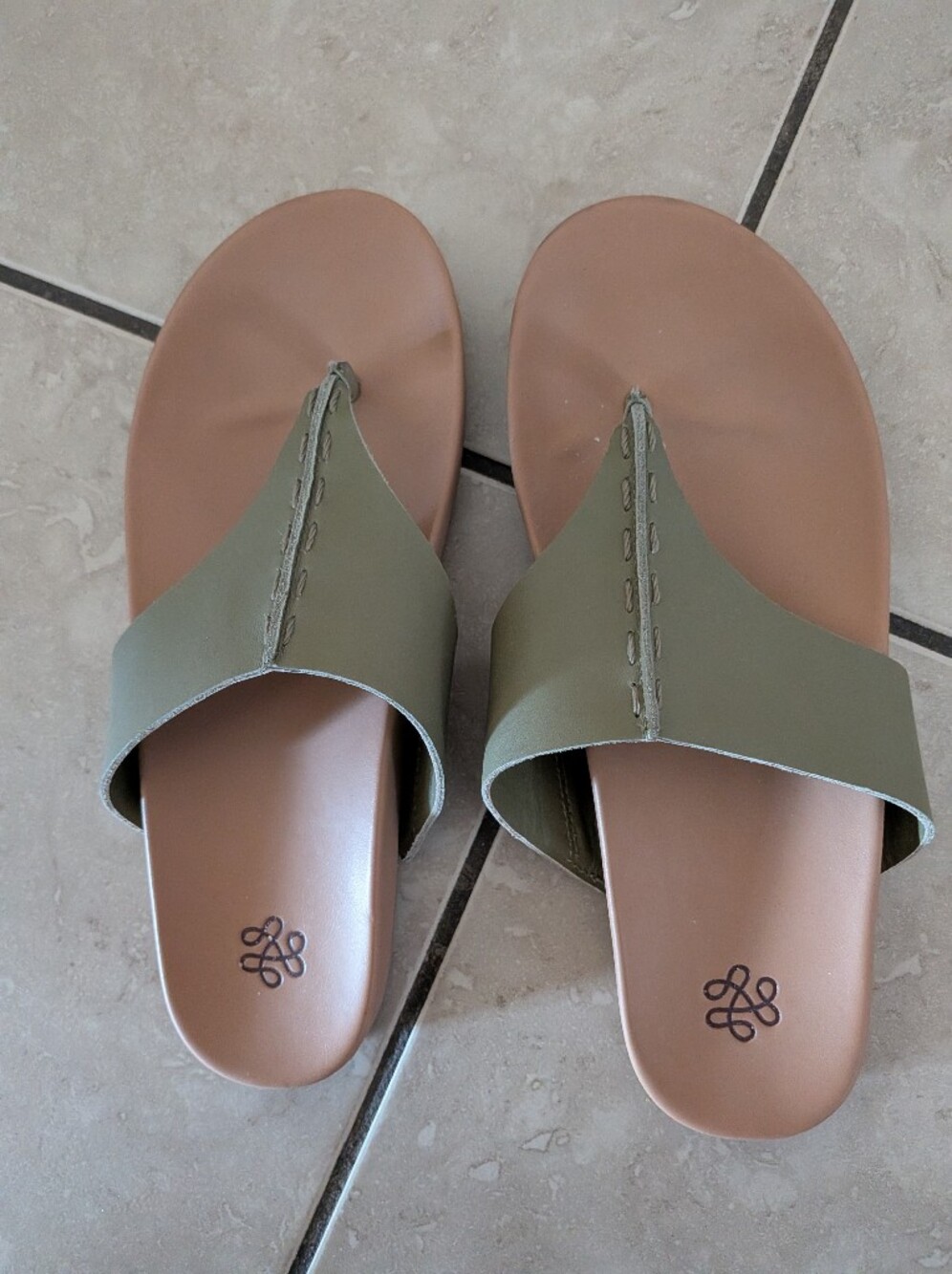 The Sak Olive Green Slide Toe-Post Sandals